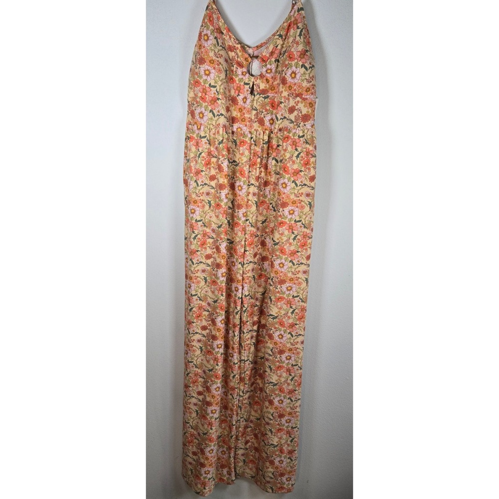 SO‎ Floral Print Jumpsuit Keyhole Sleeveless Casual Summer Jumpsuit L BOHO